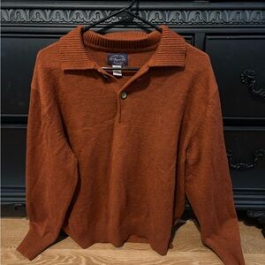 Rust Orange Collared Sweater